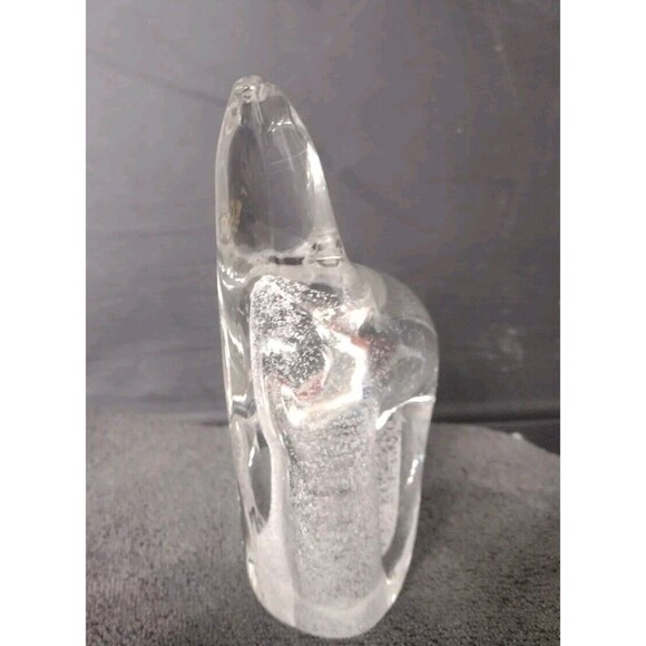 Art Glass Polar Bear Paperweight Sweden Clear Controlled Small Bubbles - Picture 5 of 8